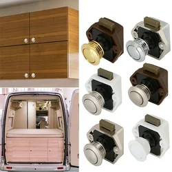 1pc Push Button Catch Lock Cupboard Door Push Latch Motorhome Cabinet Camper Caravan Latch Knob Furniture Lock