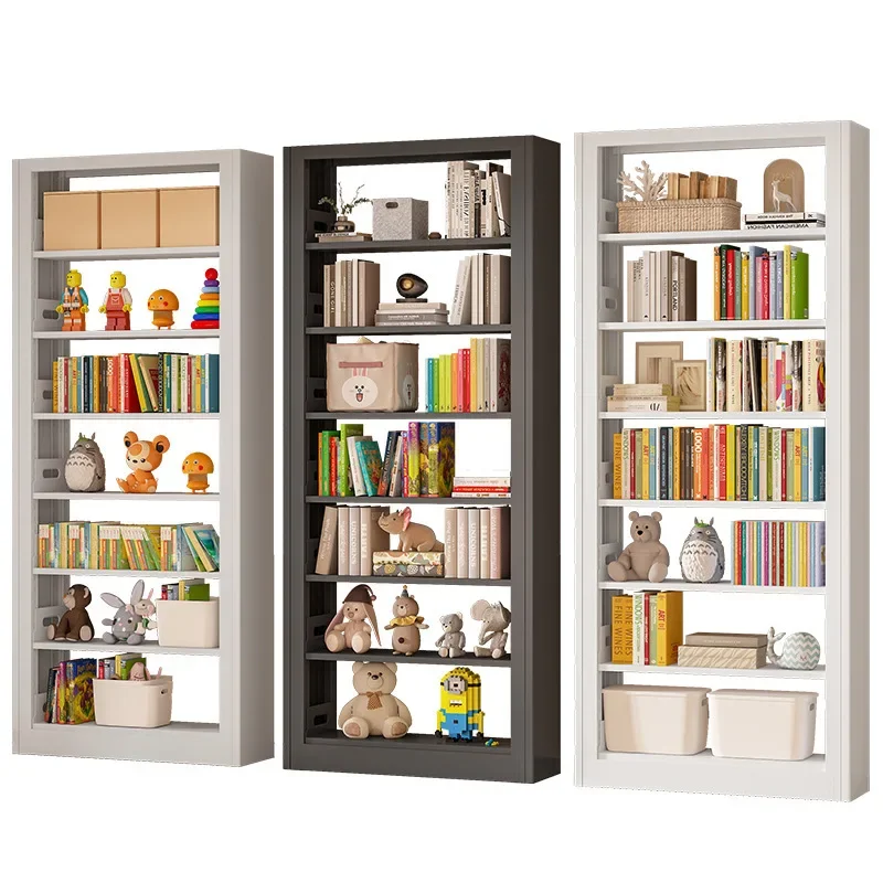 OEM Library Steel Storage Book Shelves Home Living Room Display Shelf Shelves Living Room Kids Iron Bookshelf Storage