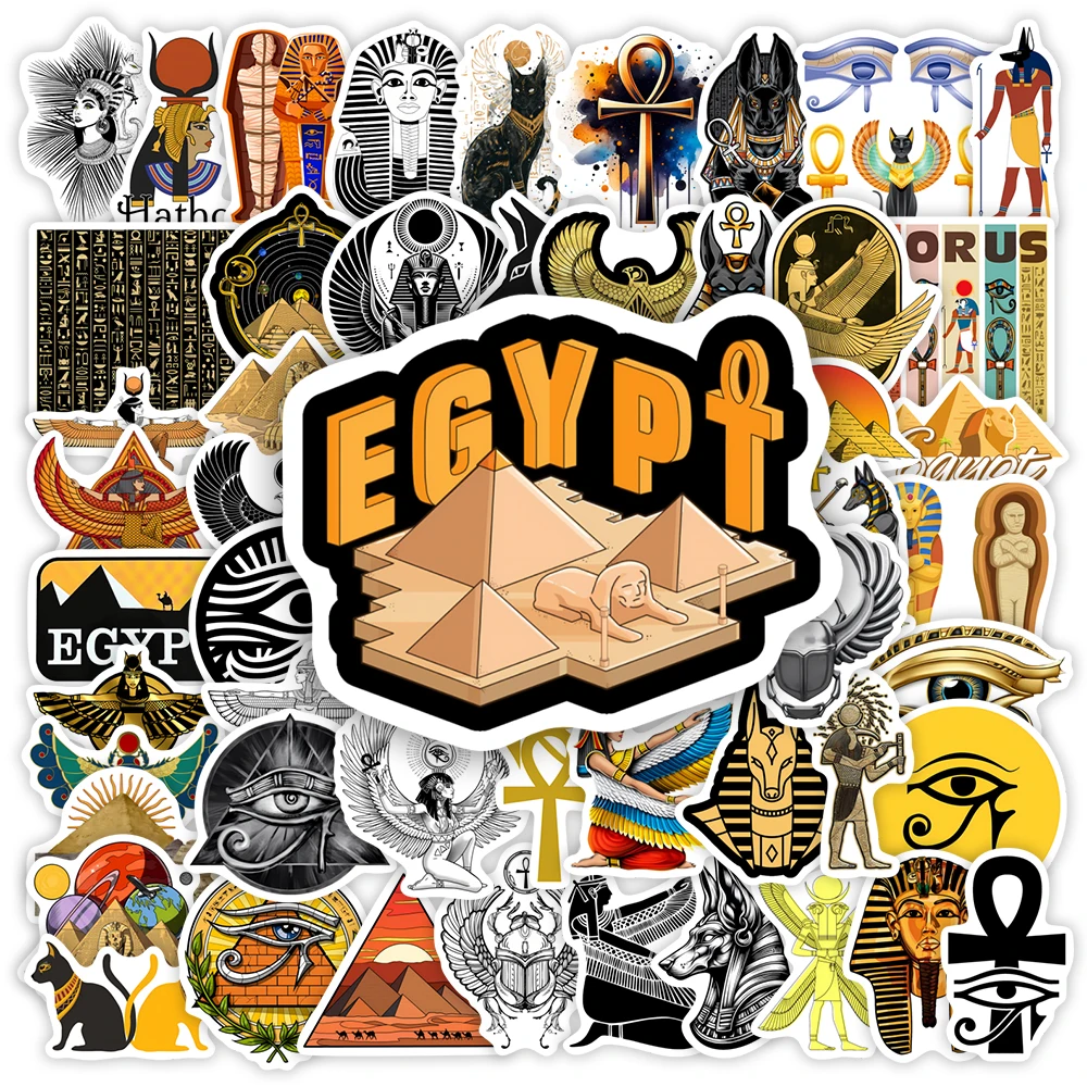 Egypt Culture Stickers Pyramid Pharaoh DIY Toys Gift Decorative Decal for Scrapbook Journal Laptop Phone Luggage Waterproof