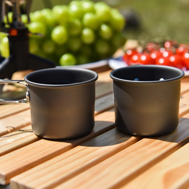 

Camping Picnic Titanium Cup Camping Tableware Portable Picnic Cooking Mug Camping Utensils Outdoor Travel Kitchen Tableware Set