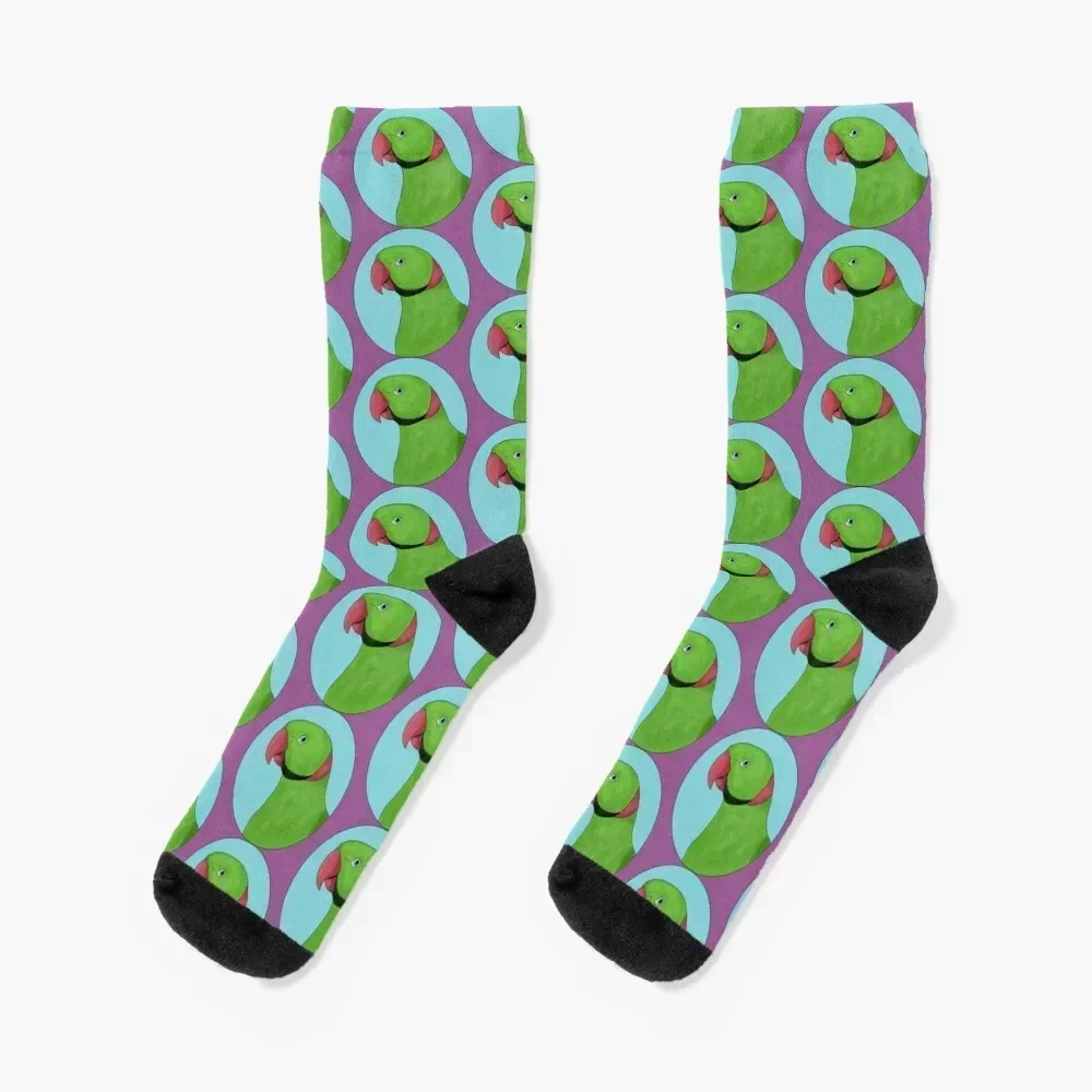 Alexandrine Parakeet Socks Run cotton moving stockings Socks Man Women's