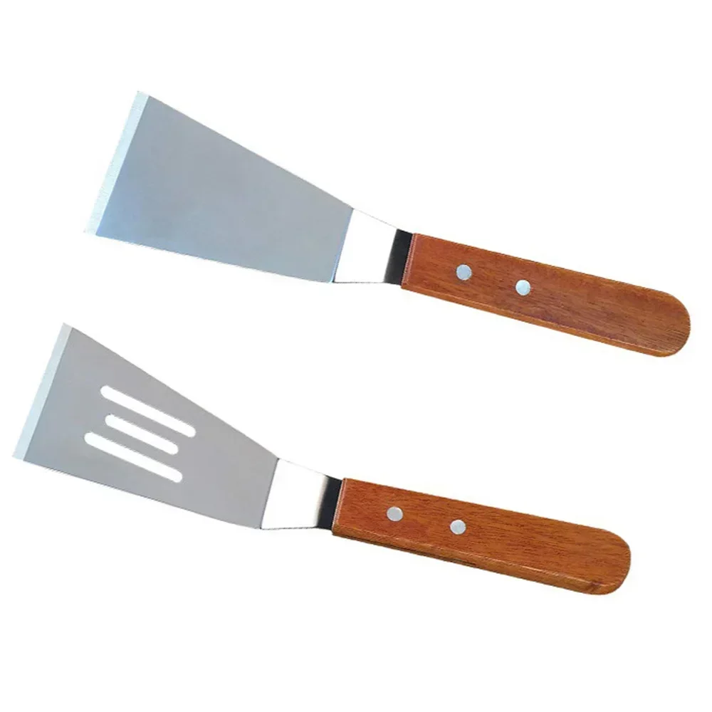 2027 for --4PCS Kitchen Restaurant Stainless Steel Spatula Cooking Shovel With Wood Handle Cooking Spatulas Cookware For Japan
