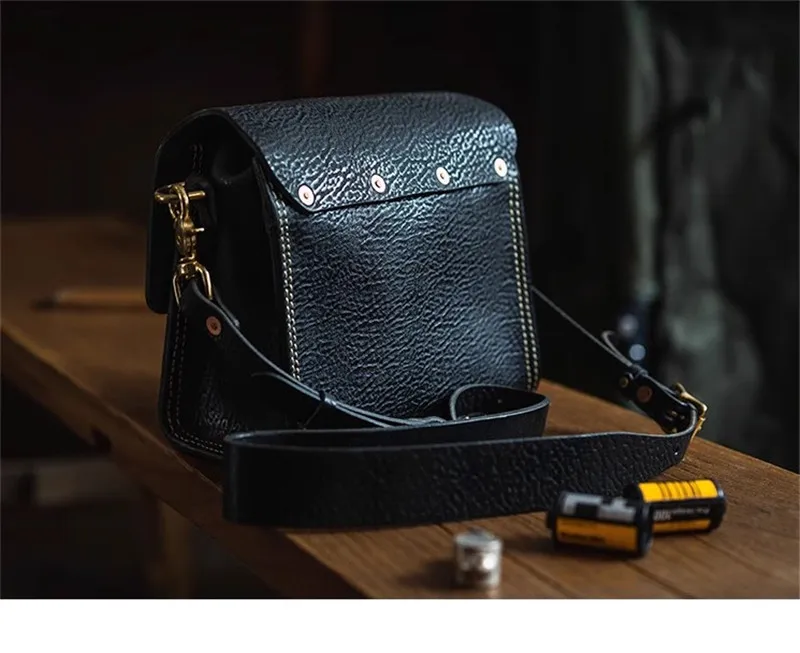 Fashion vintage casual luxury genuine leather men's shoulder bag outdoor party designer handmade real cowhide crossbody bag