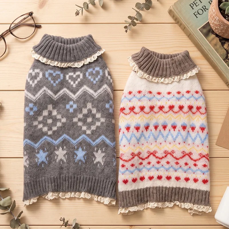 European Style Knitted Dog Christmas Sweater - Cartoon Two-Leg Pullover for Bichon Frisé & Yorkshire Warm Winter Pet Clothes