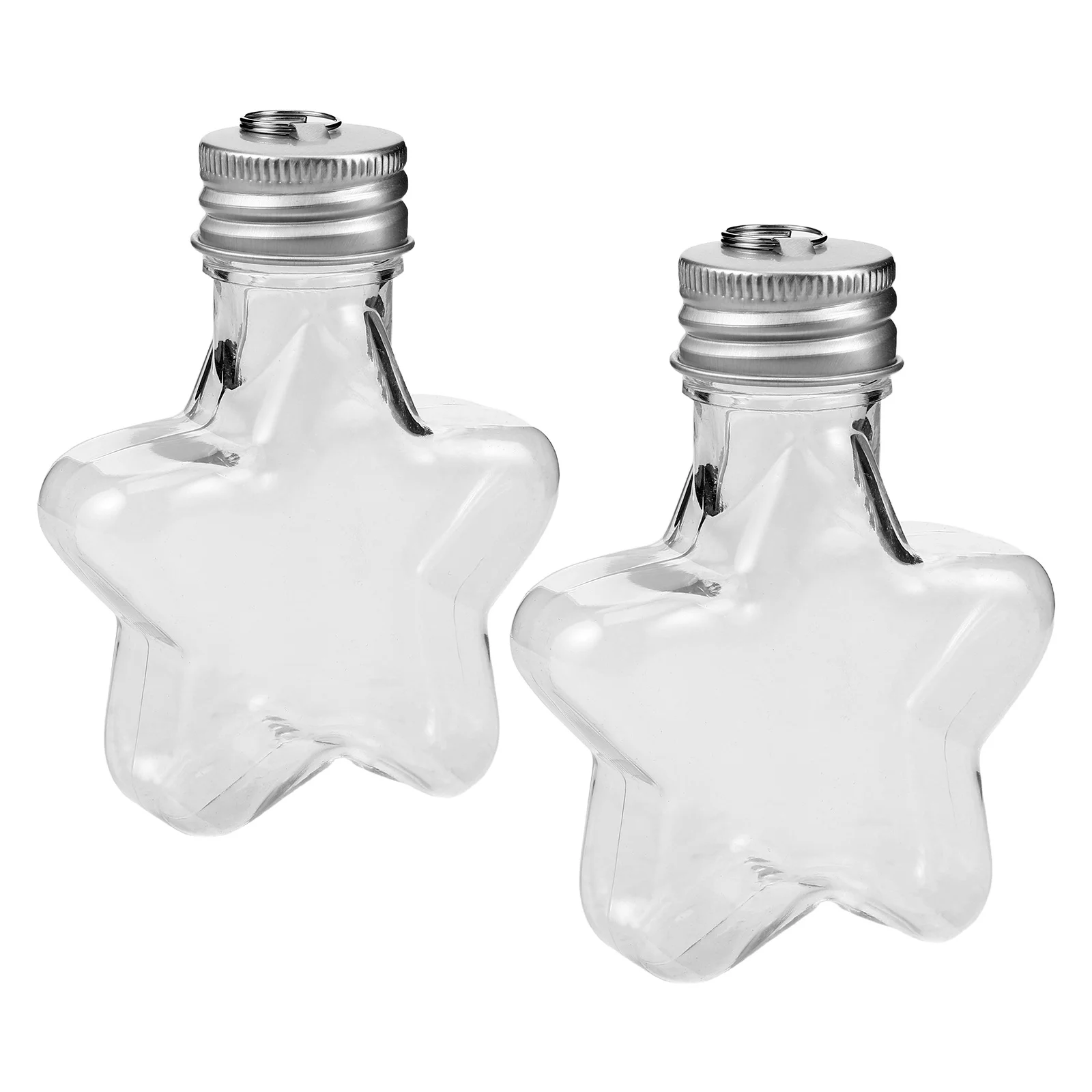

2Pcs Plastic Star Wishing Bottles Clear Sand Art Containers Birthday Party Favor Craft Jars Fillable Ornament Mini Storage Jars