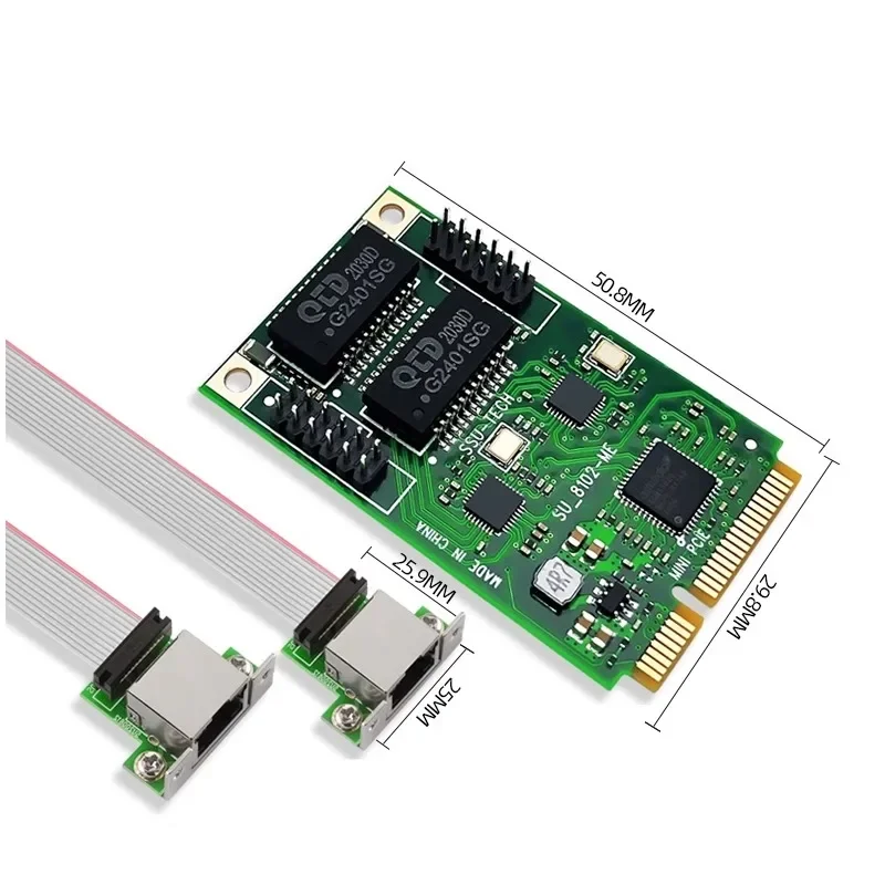 MINIPCI-E Gigabit network interface card Dual port RJ-45 wired network interface card 1000M mini PCI-E