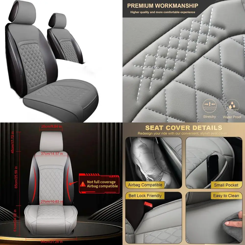 

Waterproof Leather Seat Covers - Custom Fit for Lincoln Navigator, MKZ, Aviator, Corsair, Nautilus, MKX, Continental, MKC - 2 Pa