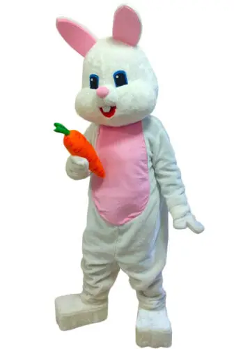 New Adult Halloween Christmas White Easter Rabbit Mascotte Fancy Cartoon Mascot Costume Plush Fancy Dress Mascot Costume