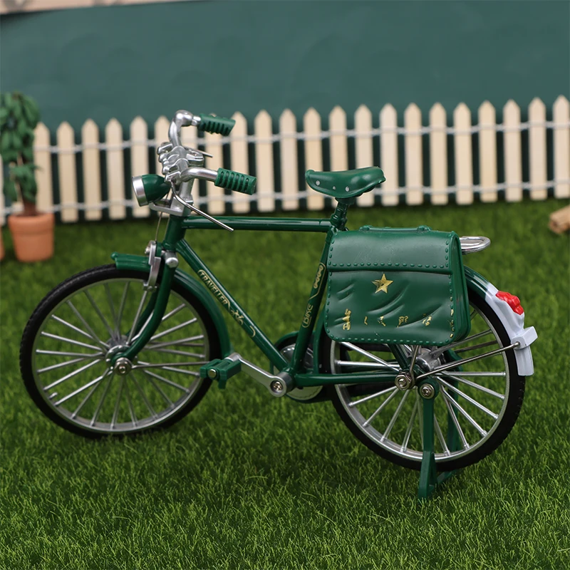 Simulation Collection Gifts Toys For Boys 1:10 Model Mini Retro Alloy Bicycle Diecast Mountain Metal Bike With Inflation Pump