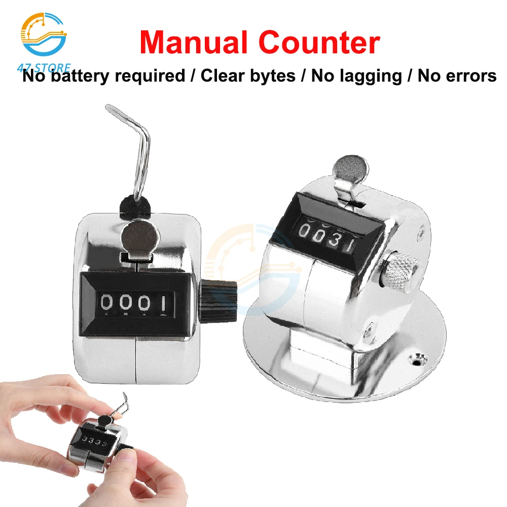 Metal Handheld Tally Counter 4-Digit Number Count Clicker Counter, Hand Mechanical Counters Clickers Pitch Counter for Coaching