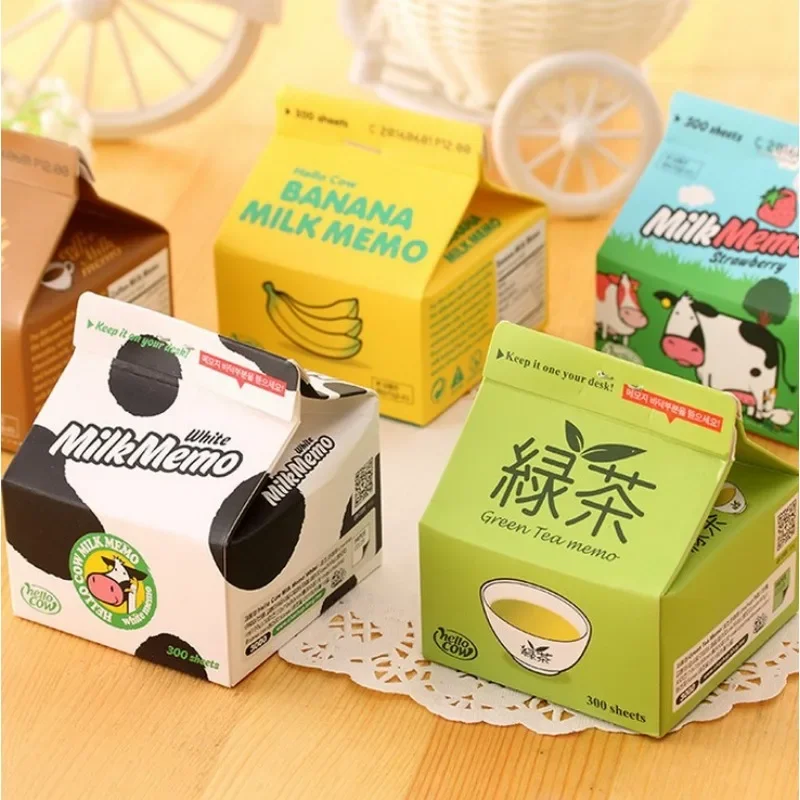 

cartons draw sticky notes, small and portable milk coffee memos, thickened creative sticky note paper Korean cute milk
