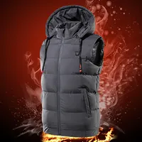 USB Charging Vest Adjustabe Heating Warmer Pad Hiking Warm Jacket Winter Electric Heated Hooded Vest Thermal Waterproof Jacket