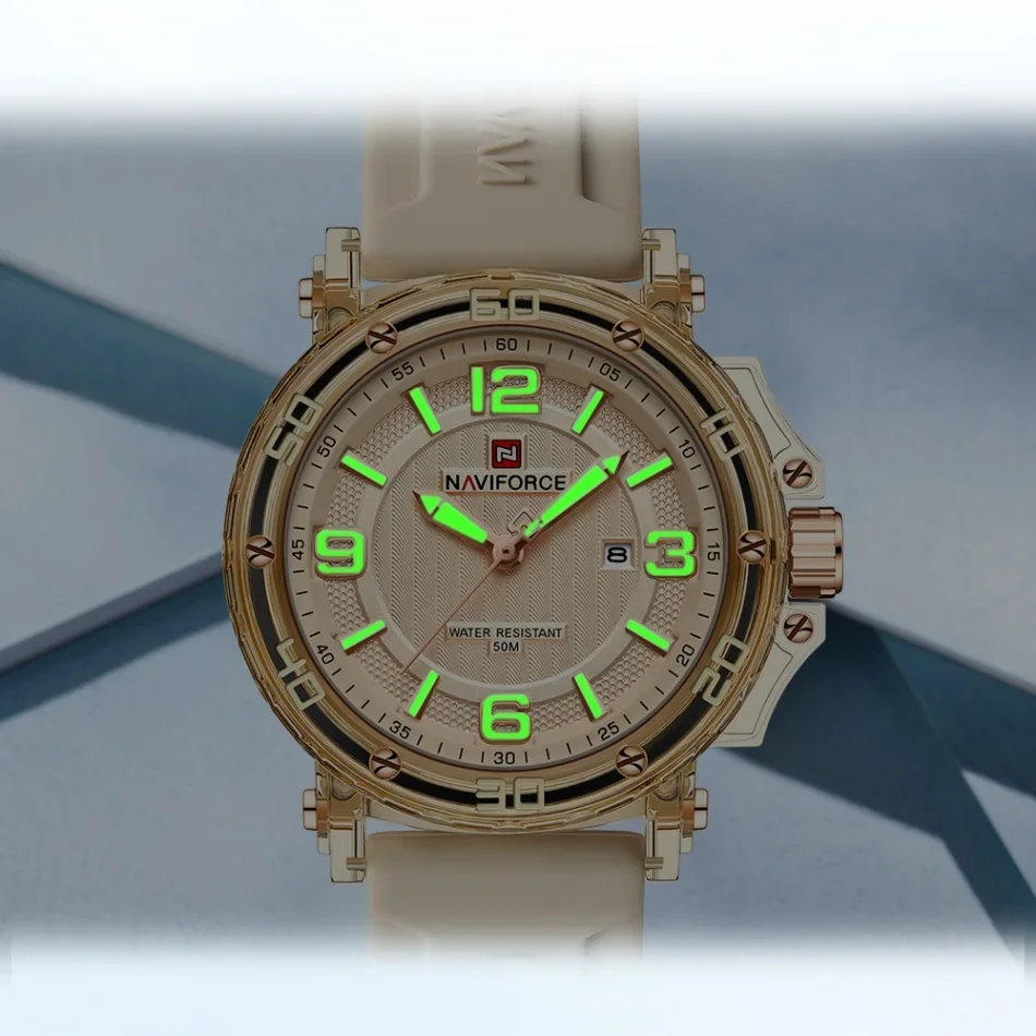 نمط جديد NAVIFORCE جديد مقاوم للماء حركة الكوارتز المرأة ساعة أنيقة سيليكون مضيئة عرض حزام السيدات الساعات هدايا 2025