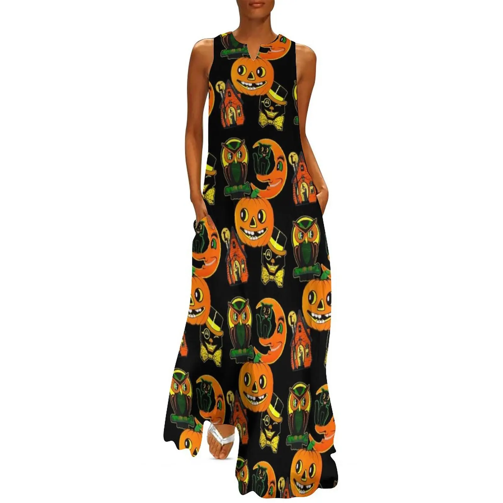 

Vintage Halloween Decorations Long Dress clothes clothing women summer 2024