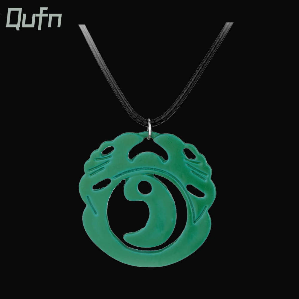 Tomb Raider Green Pendant Necklaces Lara Croft Adjustable Long  Rope Chain Wome Men Necklace Jewelry Accessories Gift For Friend