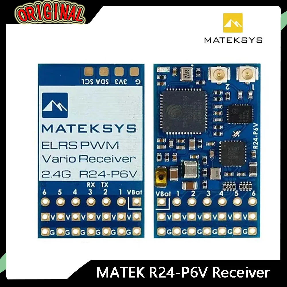 

Приемник MATEKSYS R24-P6V 2,4 ГГц ISM | ШИМ VARIO, 22,5 дБм, 180 мВт, стабильный сигнал для RC FPV Drone ExpressLRS 2,4 ГГц