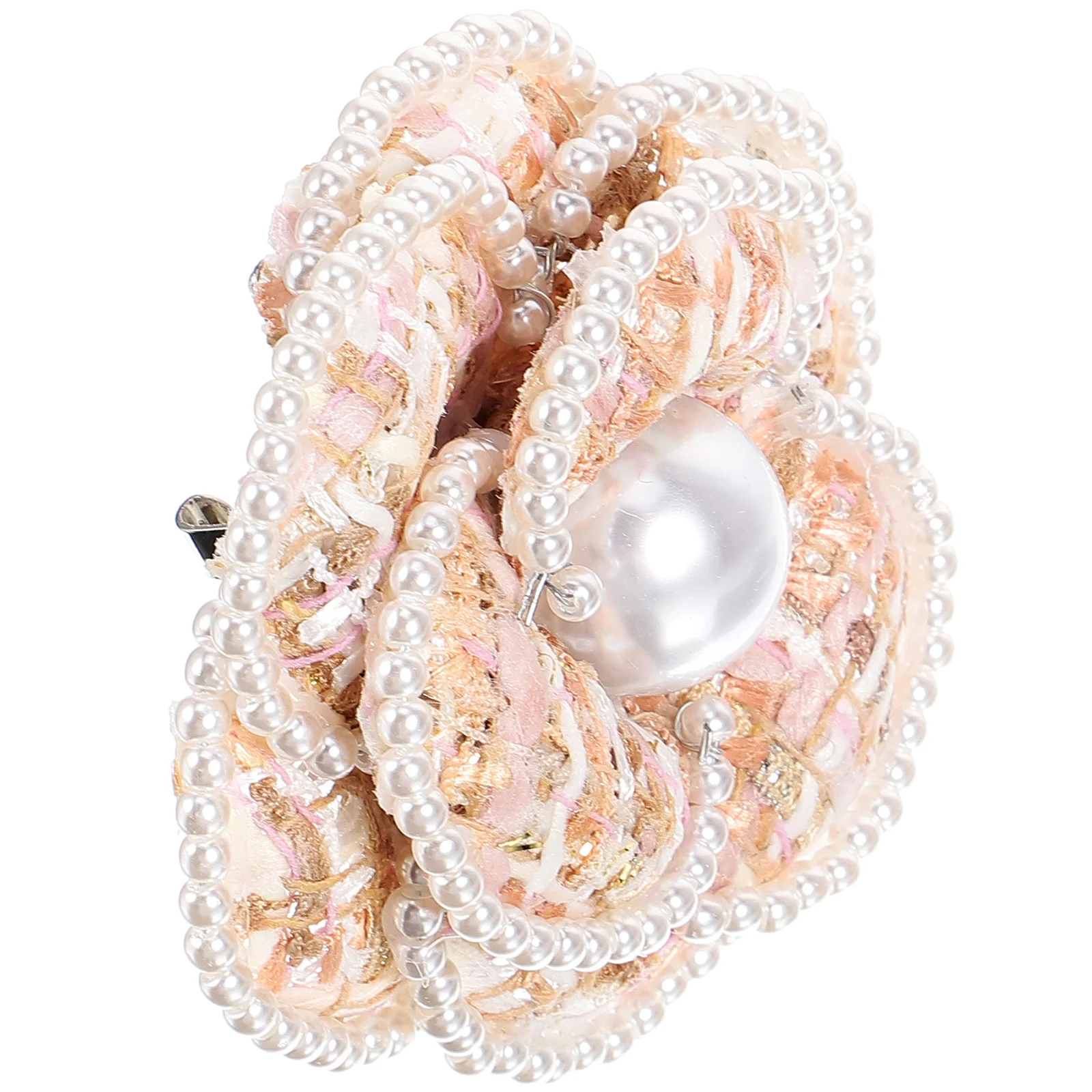 

Pearl Corsage Lapel Pin Shawl Brooch Flower Fabric Hat White Vintage French Pearl Edge Tea Clothes Dresses Suits