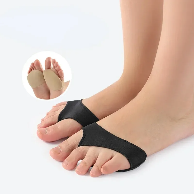 1 par de almofadas de cinco dedos do antepé para mulheres, salto alto, meia palmilhas, cuidados invisíveis da dor nos pés, absorve choque, meias, inserções de almofada do dedo do pé