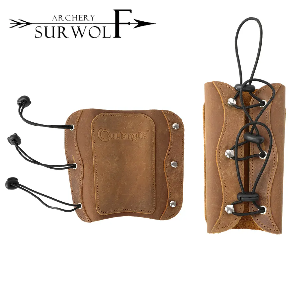 

Archery Arm Guard Brown Cowhide Arm Protection Durable Recurve Compound Bow Hunting Shooting Accessories Protection Equipment