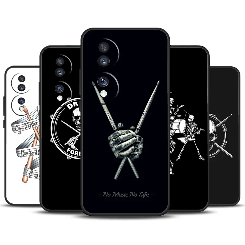 Musical Instrument Drum Phone Case For Honor 90 Lite 70 50 Magic 5 6 Pro X6 X7 X8 X9 X6a X7a X8a X9a X9b X8b Cover