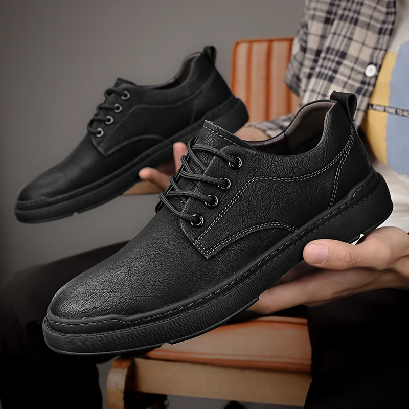

Men's New leather shoes Comfortable gentleman classic style Work Office Business High quality adult shoes Luxury versatile