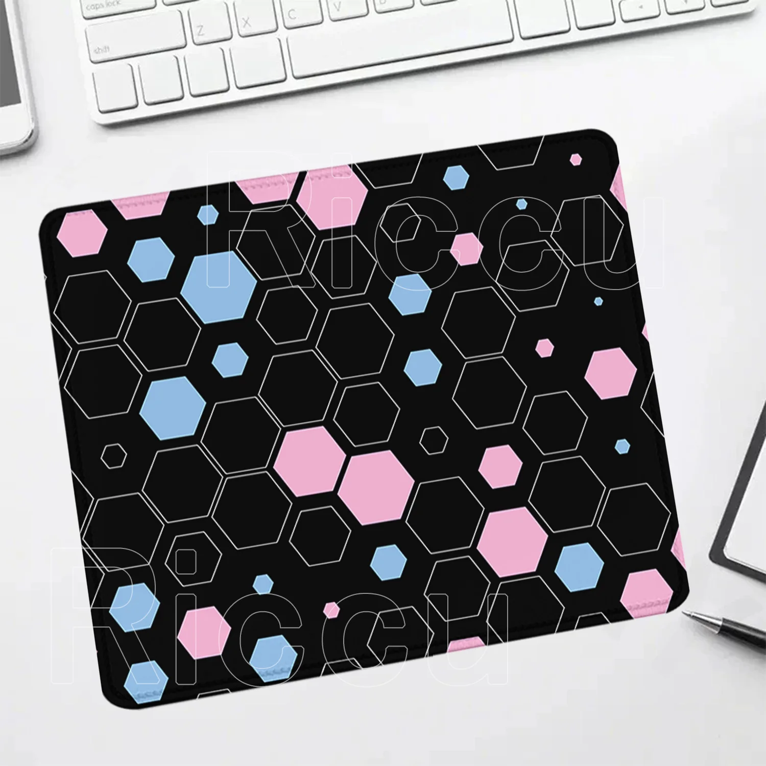 Small Size Mouse Pad Hexagon Geometric Keyboard Gamer Cushion Honeycomb office HD Printing Rubber Art Design 400x450mm Desk Mat