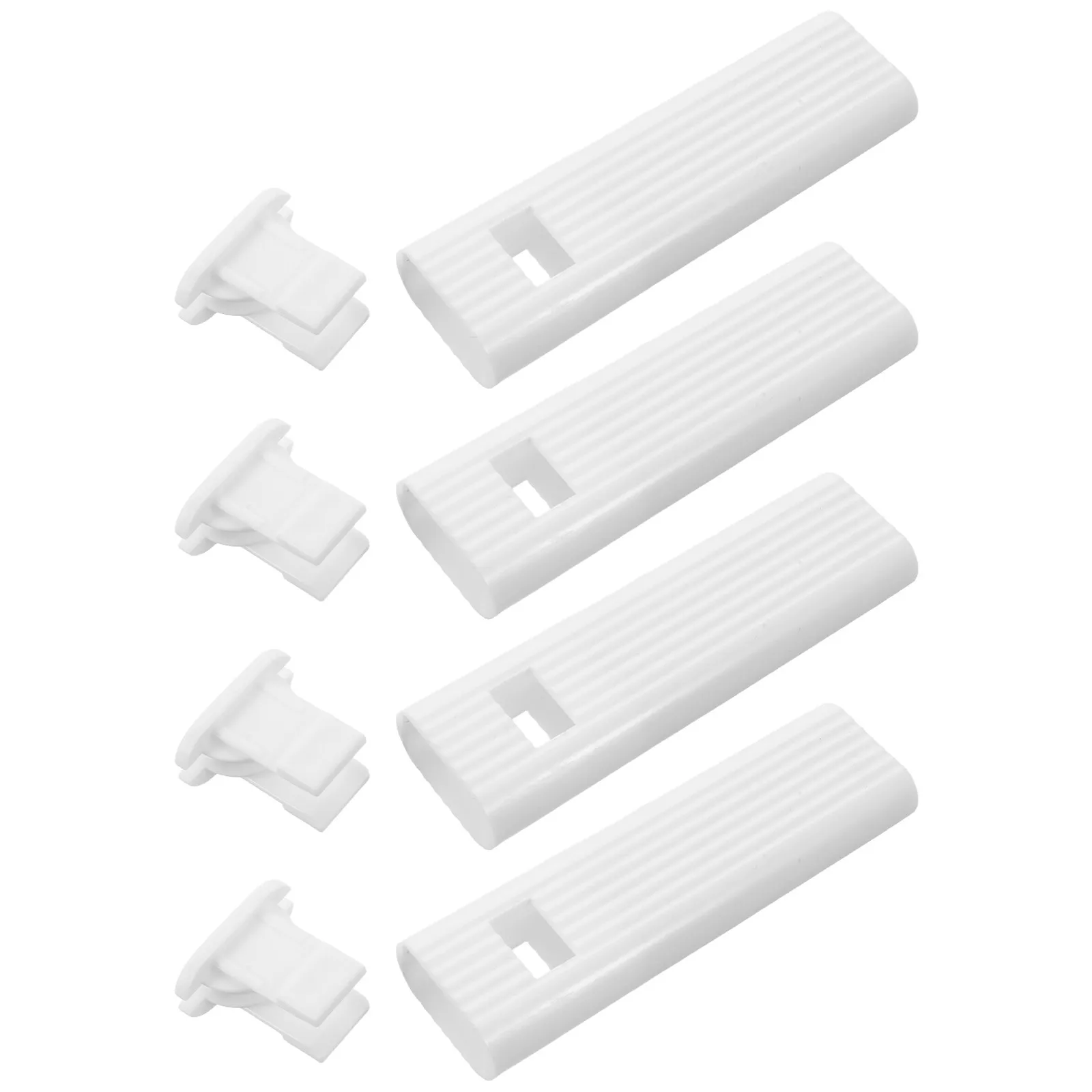 Mini Blinds Cord Handles 4 Pack White Square Pull Tassels for Roll Up Window Shades and Roller Blinds