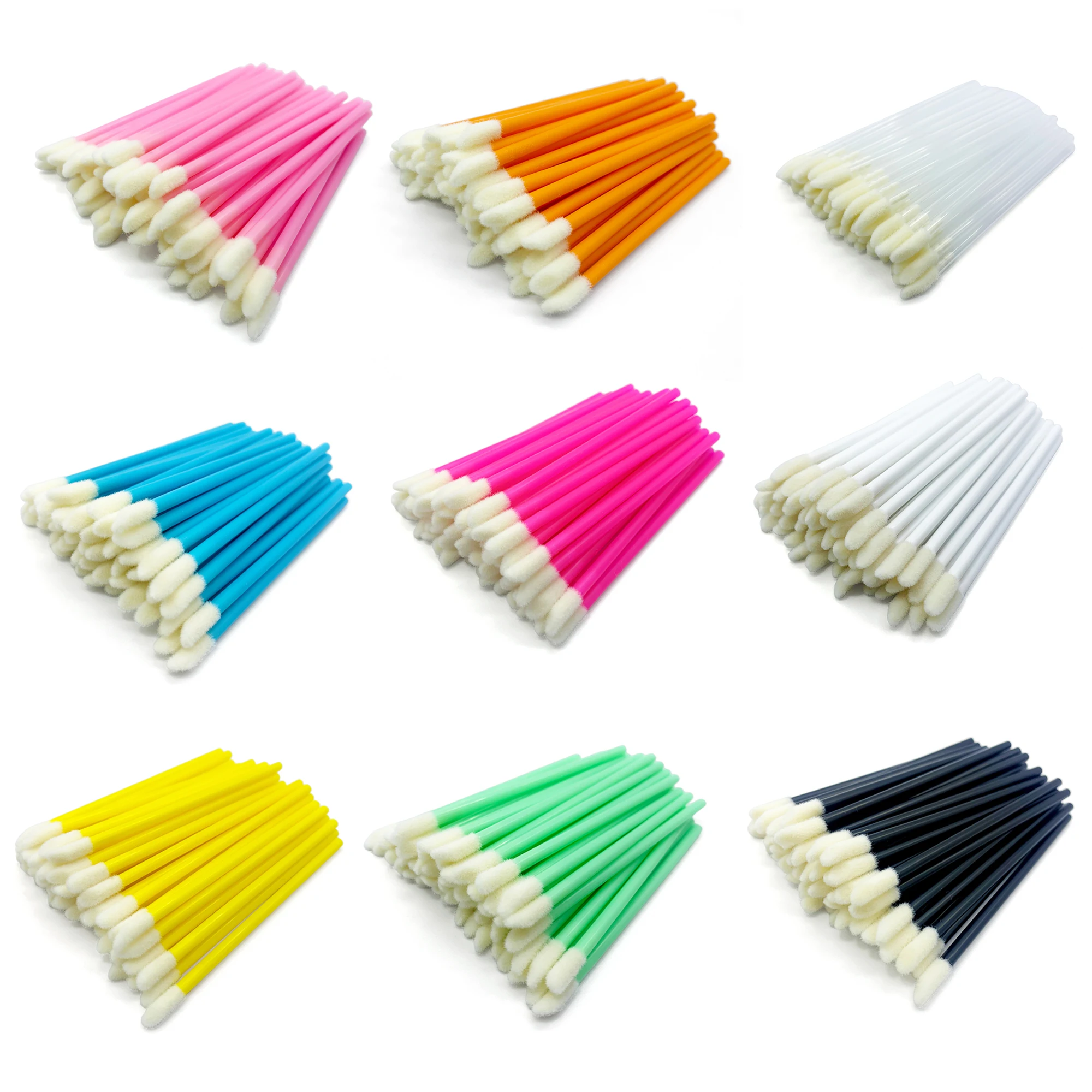 50 Pcs Disposable Lip Brush Eyelash Makeup Brushes Lash Extension Mascara Applicator Lipstick Wands Cosmetic Tools