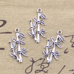 15pcs Charms Bamboo 29x15mm Antique Silver Color Pendants Making DIY Handmade Tibetan Finding Jewelry