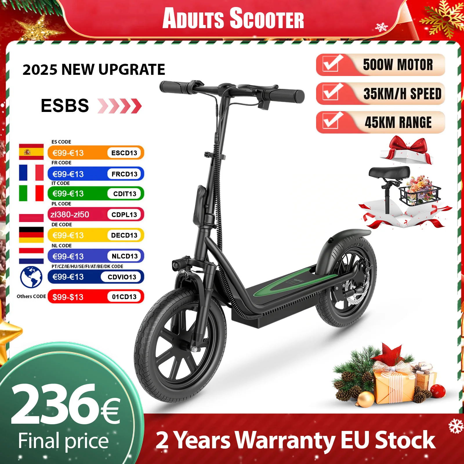 Nouveau Design Scooter électrique pour adultes 350W/500W AOVOPRO moteur haute Performance pliable Escooter avec autonomie de 25/45KM