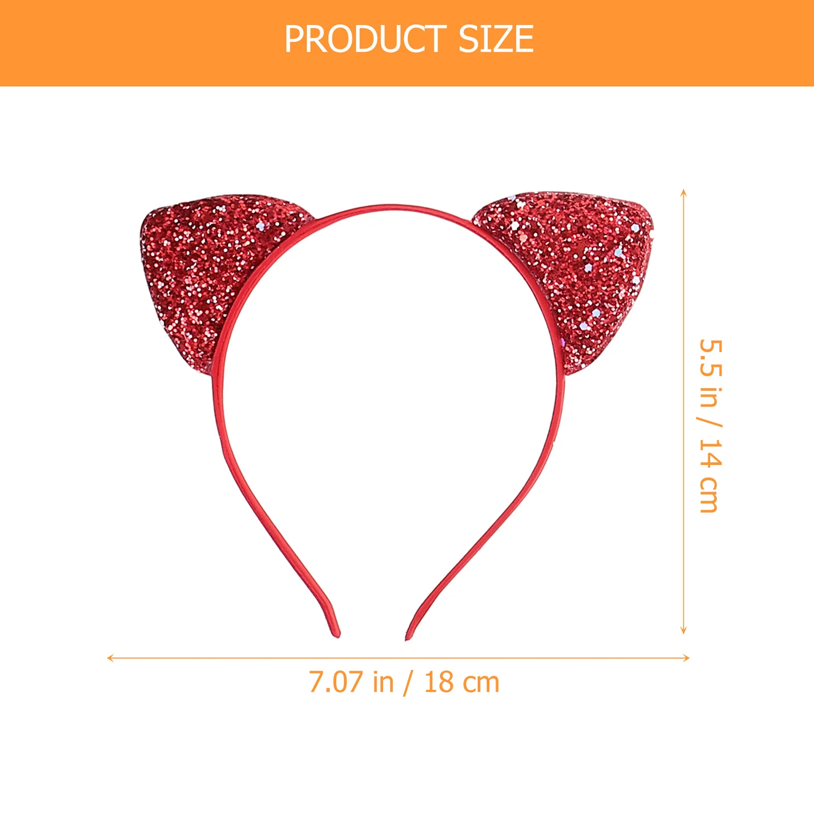 

6Pcs Cat Ears Headband for Girls Sequin Glitter Decorative Hair Accessories Cute Headbands Costume Party Cosplay Gifts