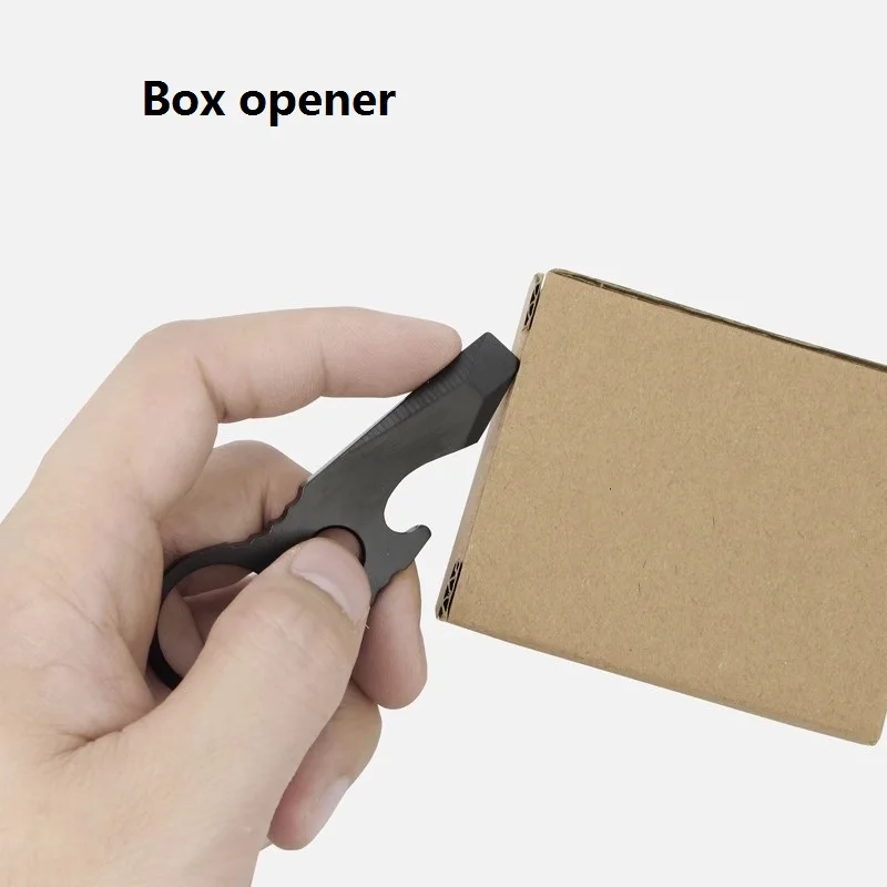 Multifunctionele Edc Flesopener Tool Mini Koevoet Schroevendraaier Rvs Outdoor Draagbare Sleutelhanger Hanger Ronde Gat