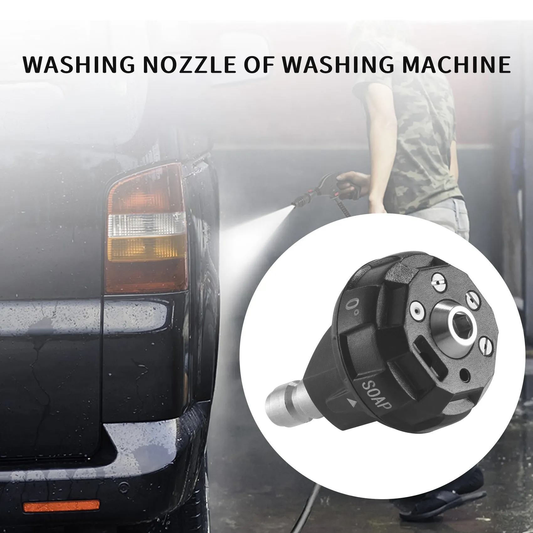 A74E-Pressure Washer 6-In-1 Spray Nozzle Tip, Quick Change Over And Easy Adjustable Patterns, 1/4In Quick Connector Max 4000 Psi