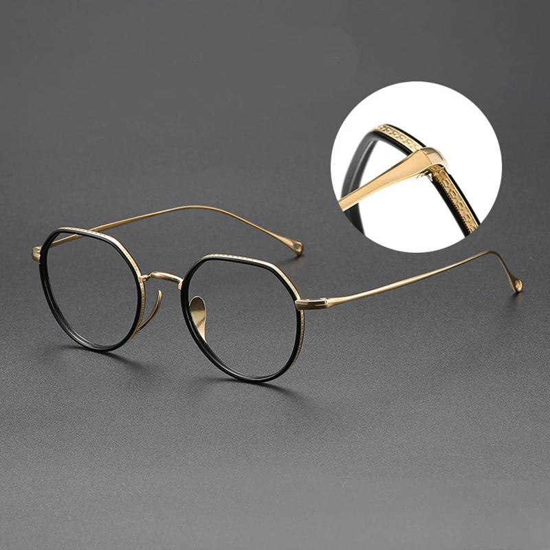 

2024 New KMN Eyeglasses Men Titanium Retro Round Optical Glasses Frames Women Brand Design Vintage Myopia Prescription Eyewear