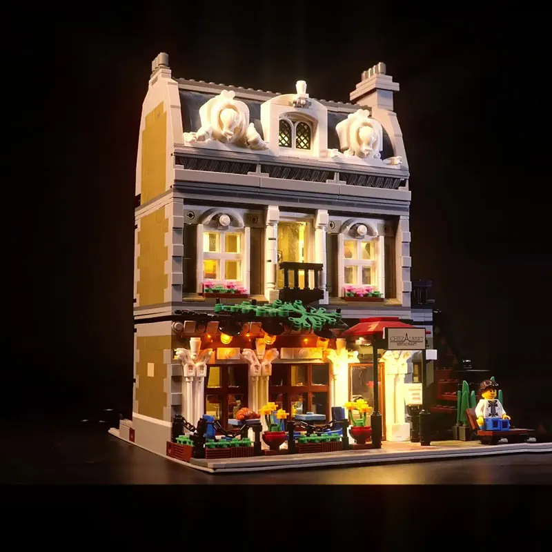 Kit luce LED per LEGO 10243 Idee lampada ristorante parigino Regalo fai da te (Non include blocchi di costruzione Kit di mattoni Set di modelli)