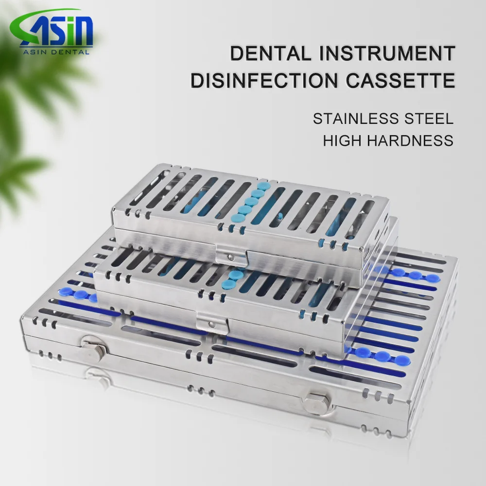 Stainless steel Dental Autoclavable Surgical Sterilization Box Sterilization Rack Dental Cassette File Burs Disinfection Tray