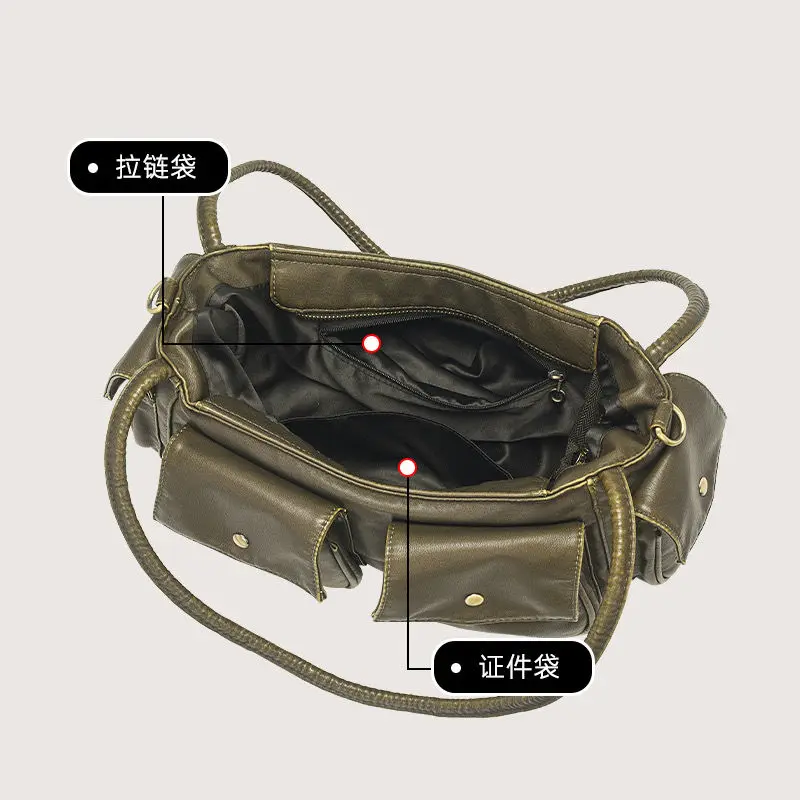 Underarm Bags Girl 2024 Harajuku Vintage New Wave Fashion Spice Girls Pocket Design Shoulder Bag Niche Crossbody Bags