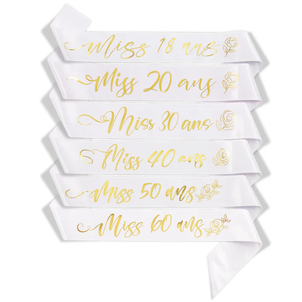 Birthday Sash for Women 18 20 30 40 50 60 TH Birthday Party Decoration (8*90cm)