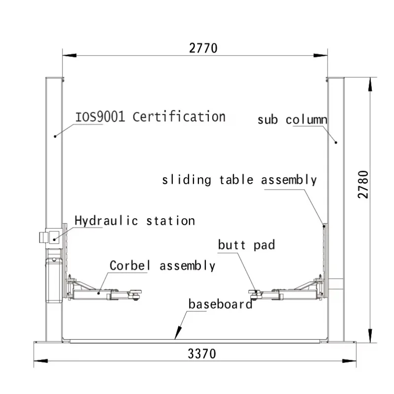 Garage Clear Floor Portable Porch Car Lifts 4 Post Hoist Scissor Lift Two Post Hydraulic Automotive Vehicle Lift