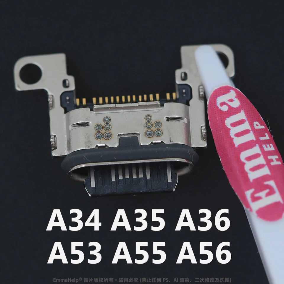 10 piezas de conector de puerto de carga USB original para Samsung A52 A72 A53 A35 A55 A33 A32 A23 A13 A34 A25 A52s A04 A05 A15 3