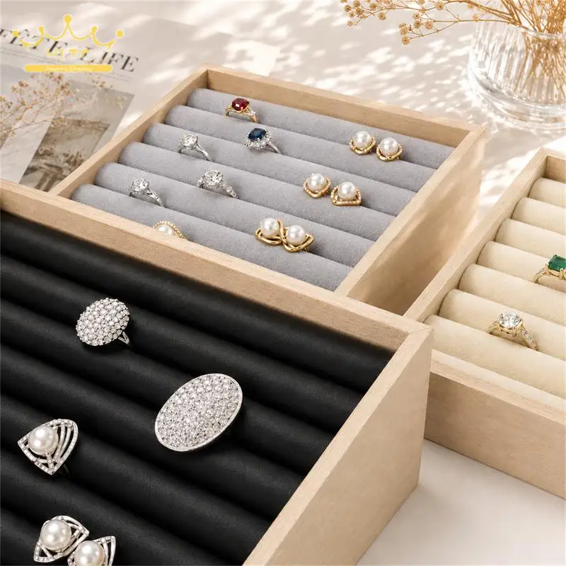 Jewelry Display Stand Jewelry Storage Box Jewelry Display Rack Solid Wood Locket Ring Display Tray