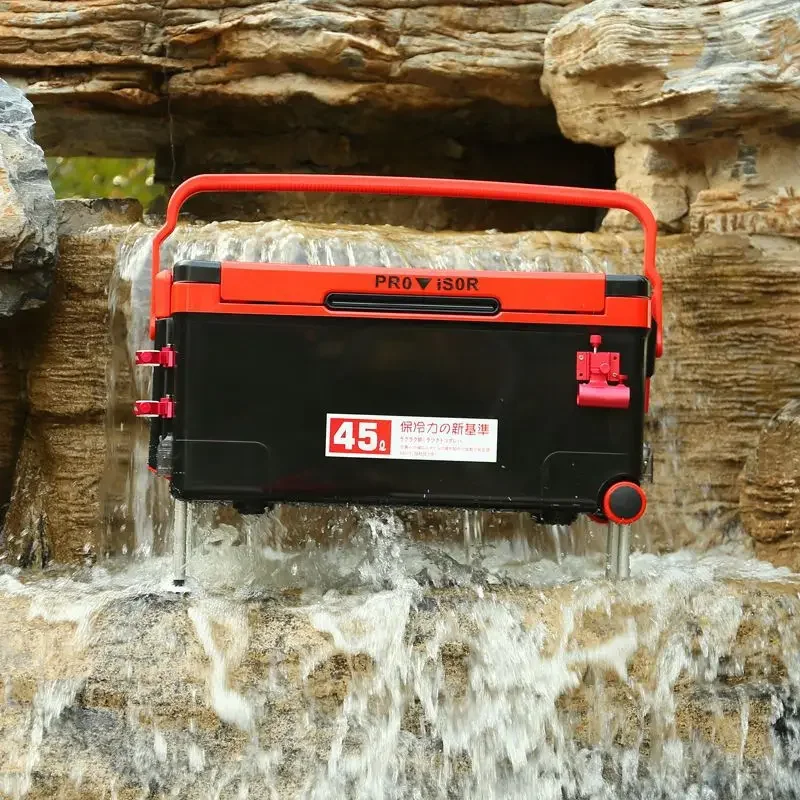 

45-литровая рыболовная коробка с четырьмя ножками, аксессуары из алюминиевого и магниевого сплава, охлаждающая коробка большой емкости, коробки для рыболовных снастей