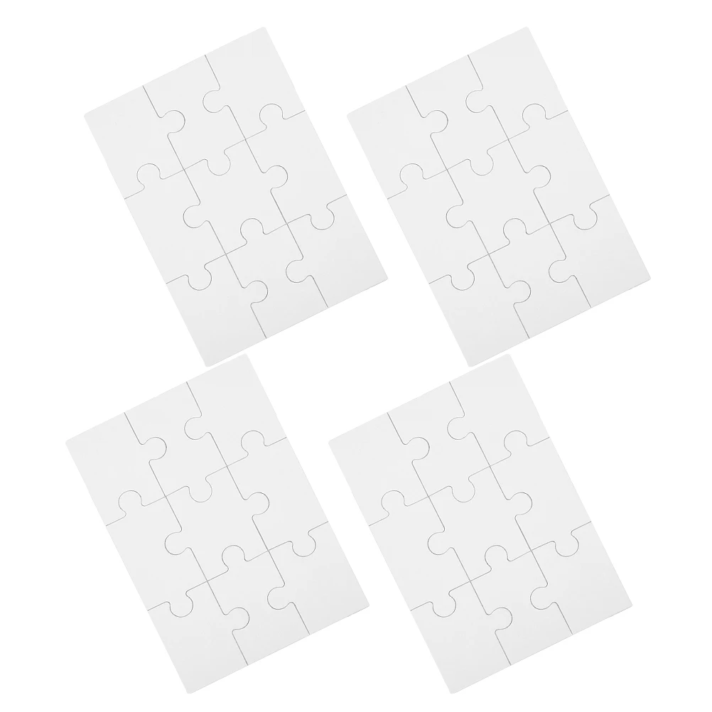 4 Drewniane Puste Puzzle do Samodzielnego Wykonania, Sublimacja, Transfer, Rękodzieło, Termotransfer, Elementy Puzzle, Personalizowane Zdjęcie, Rodzinna Gra