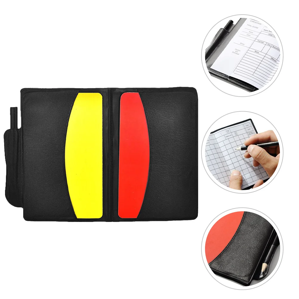 

1Set Stable PVC Metal Red Yellow Referee Card Set Multi-Function Football Badminton Rugby Referee Accessory Portable