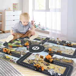 Large City Road Map DIY Scene Road Signs Car Parking Lot Game Children Playing Traffic Mat Climbing Carpets for Baby Toys Gifts