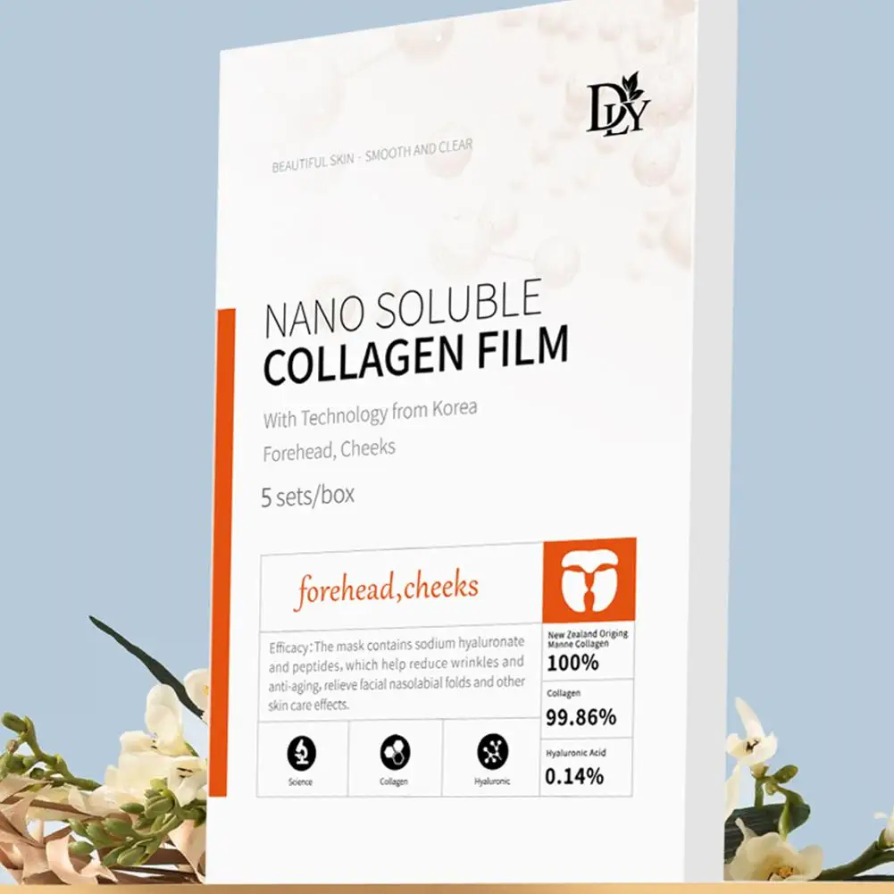 Película de Colágeno Hidrolizado para mascarilla Facial, papel de mascarilla antiarrugas, hidratante, Soluble, relleno Facial, reafirmante, cuidado de la piel, 1 caja