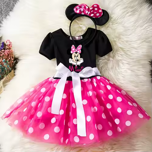Mickey Minnie Mouse Baby Girls Cosplay Costume Kids Fancy Polka Dot Dress Princess Dress Children Birthday Party Clothing Gift - Image 22