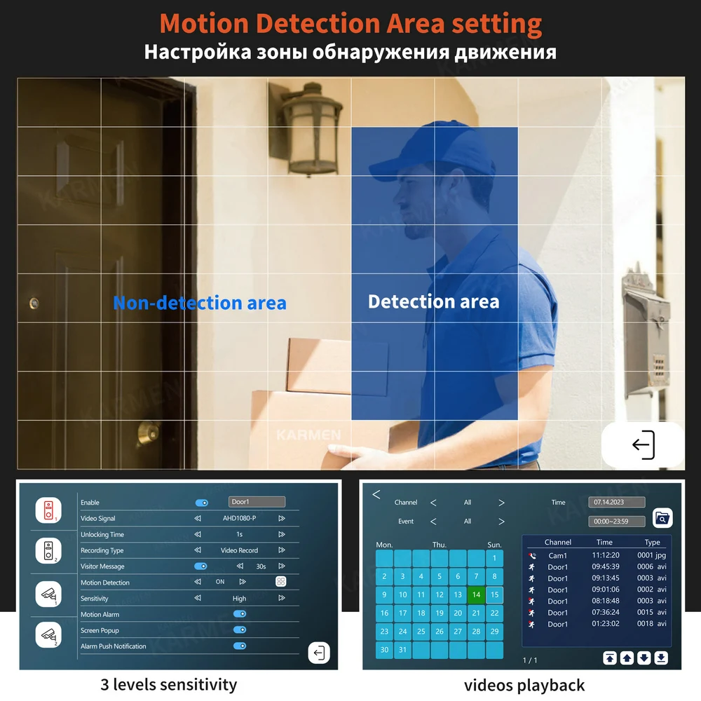 WiFi Video Intercom With Lock Kit,160 ° Wide Angle Doorbell Camera,Support Motion Detection Recording,Tuya APP Remote Unlock,10"