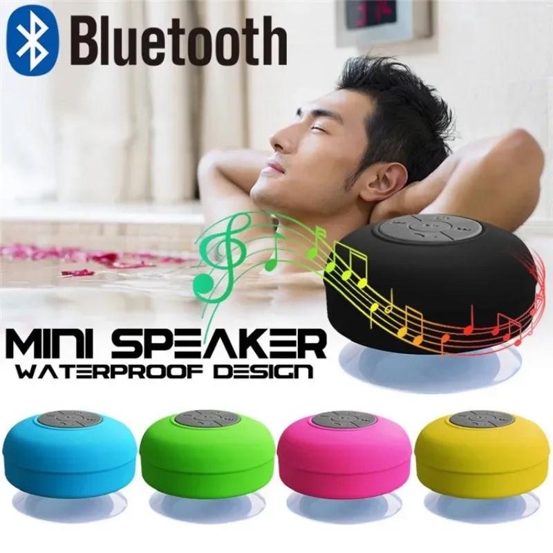 Bathroom Waterproof Wireless Bluetooth Speaker Large Suction Cup Mini Portable RGB Light Stereo Speaker for Outdoor Sports