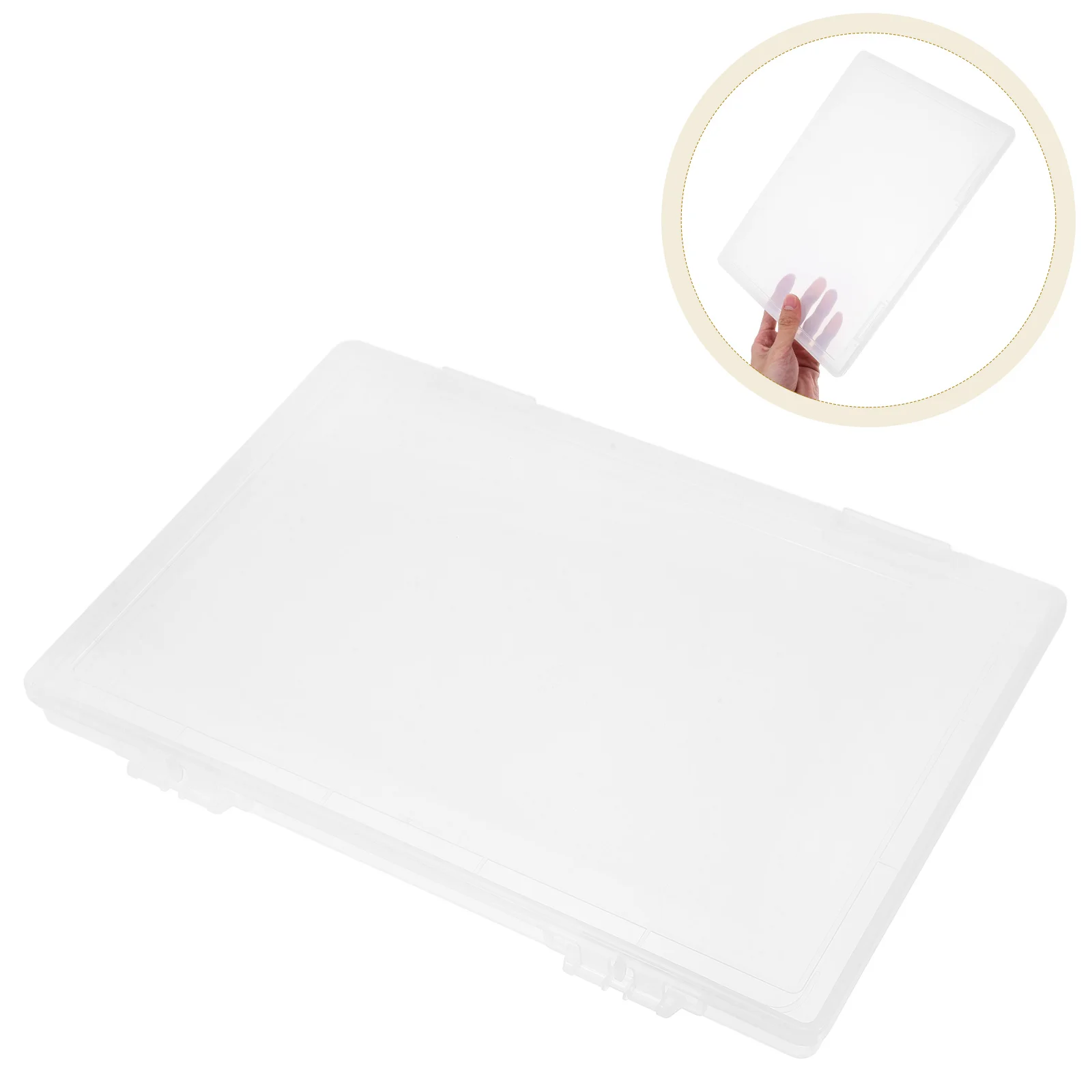 

2pcs Clear File Transparent Pp Plastic Document Box Waterproof Dustproof Portable Organizer For Office School Travel Photo